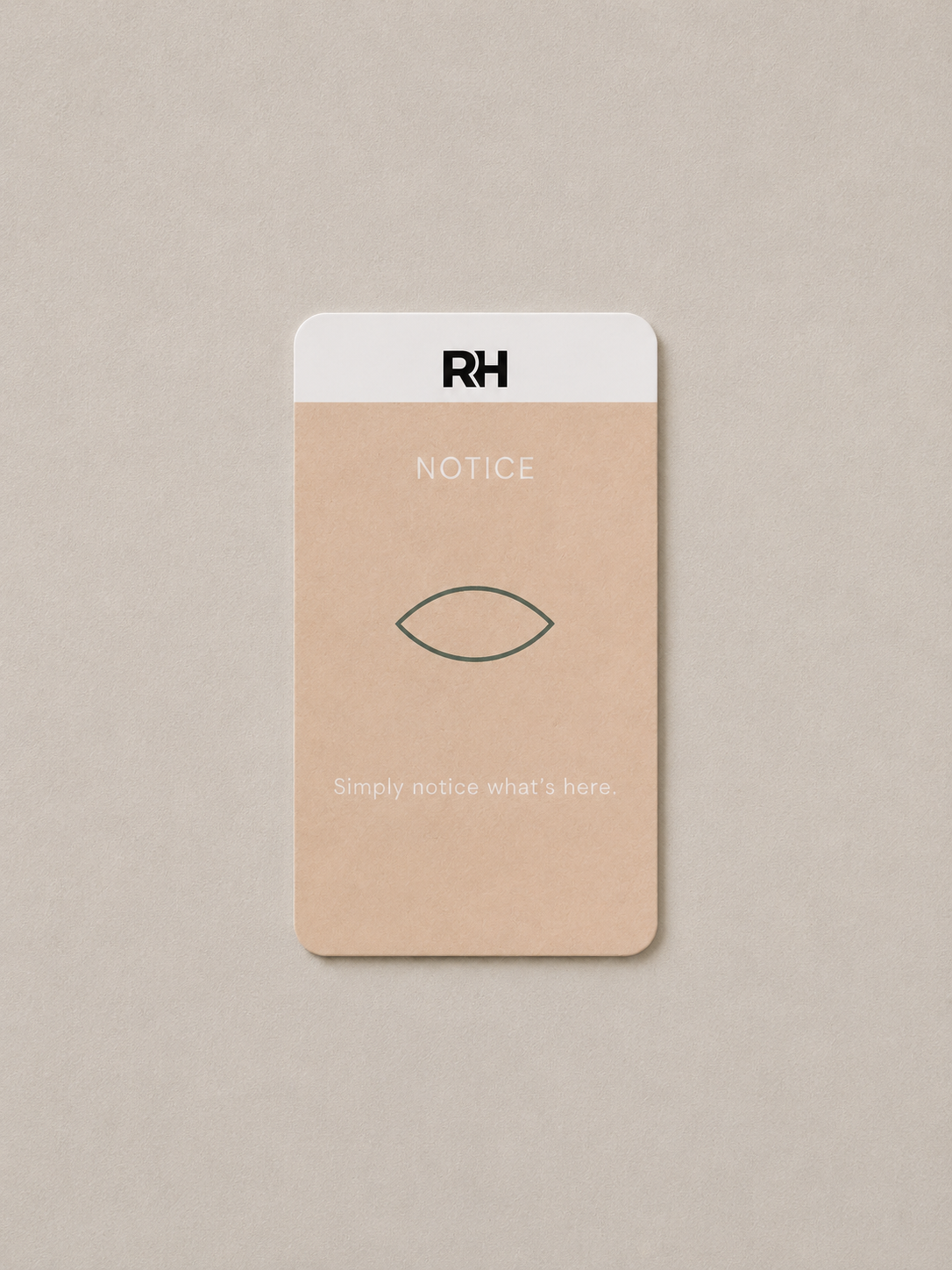 Notice with 'RH' logo on a beige background