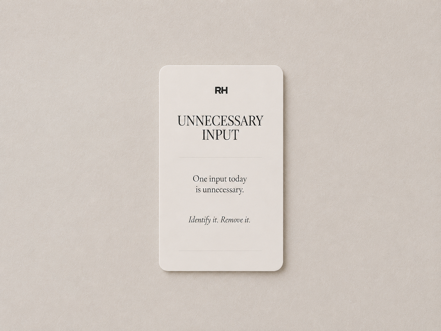Card with text on a beige background