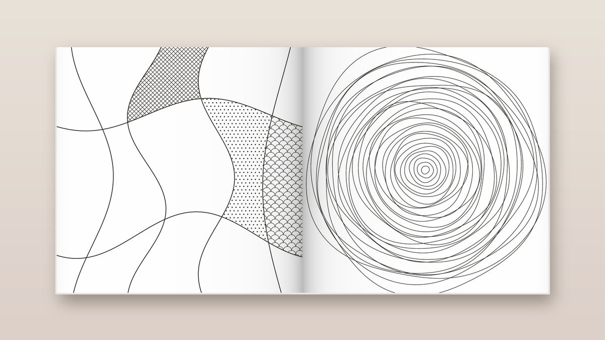 Doodle paperback: inside pages. A doodle book for grown-ups from The Regulated Human Co.