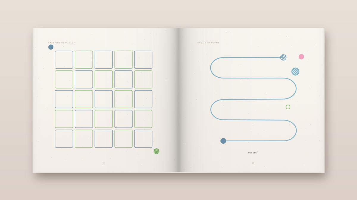 Doodle Together paperback: inside pages. A doodle book for a grown-up and a child.