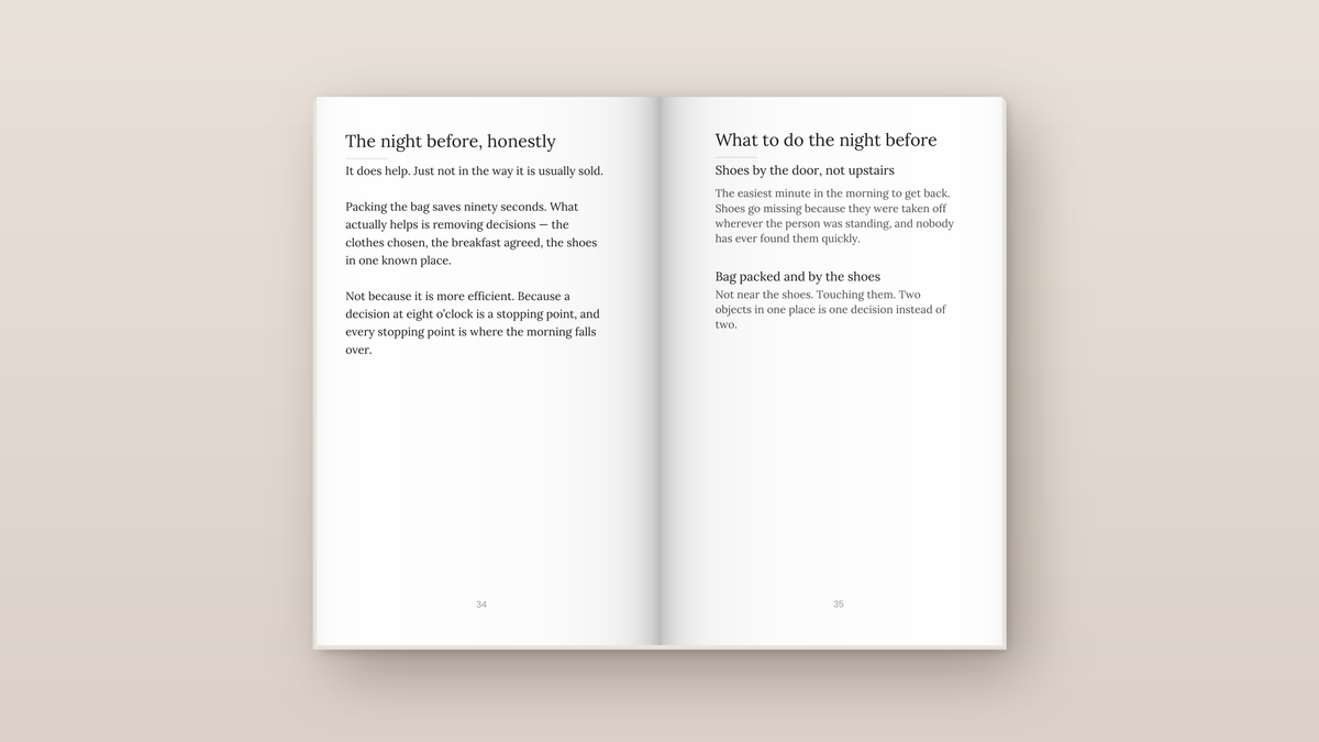 Getting Out the Door: inside pages. Everyday Signals, ages 2 to 8.