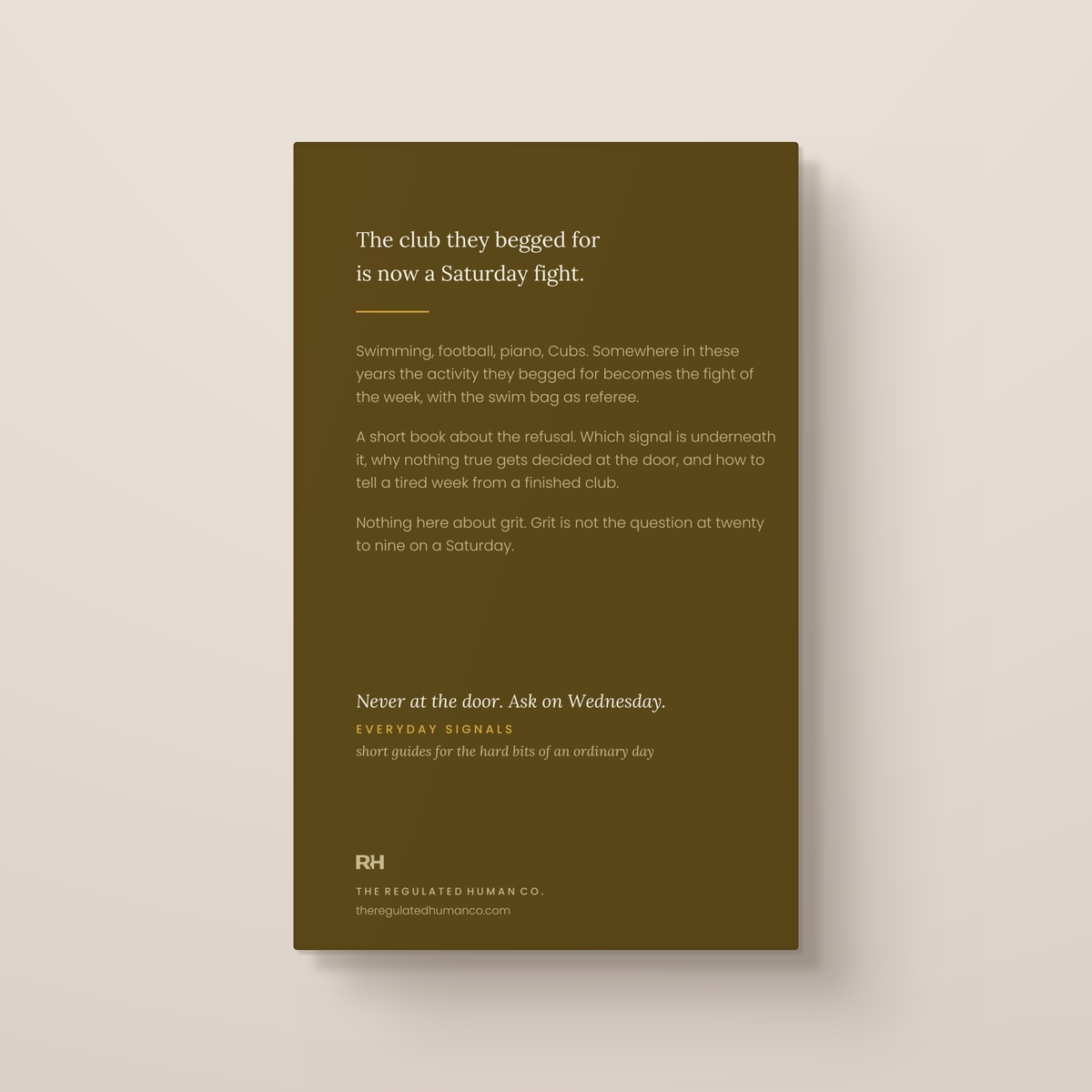 I Don’t Want to Go Any More: back cover. Everyday Signals, ages 8 to 12.