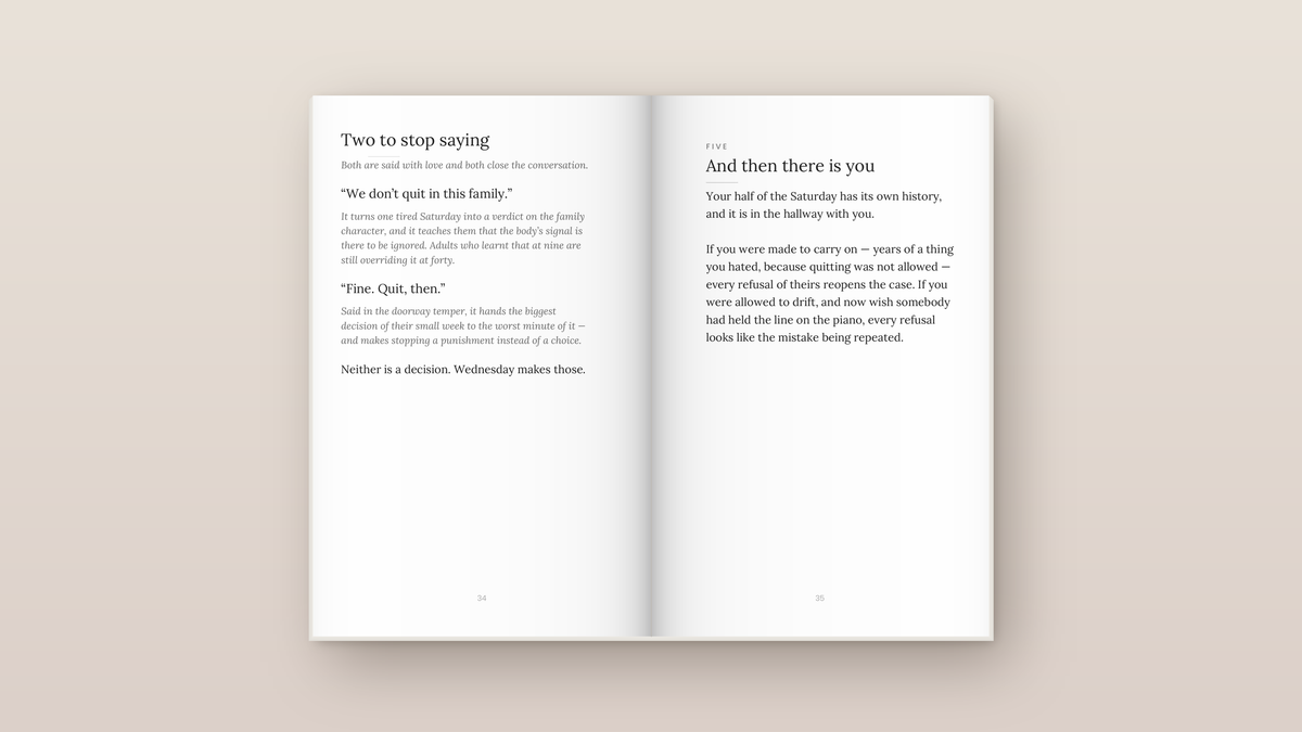 I Don’t Want to Go Any More: inside pages. Everyday Signals, ages 8 to 12.