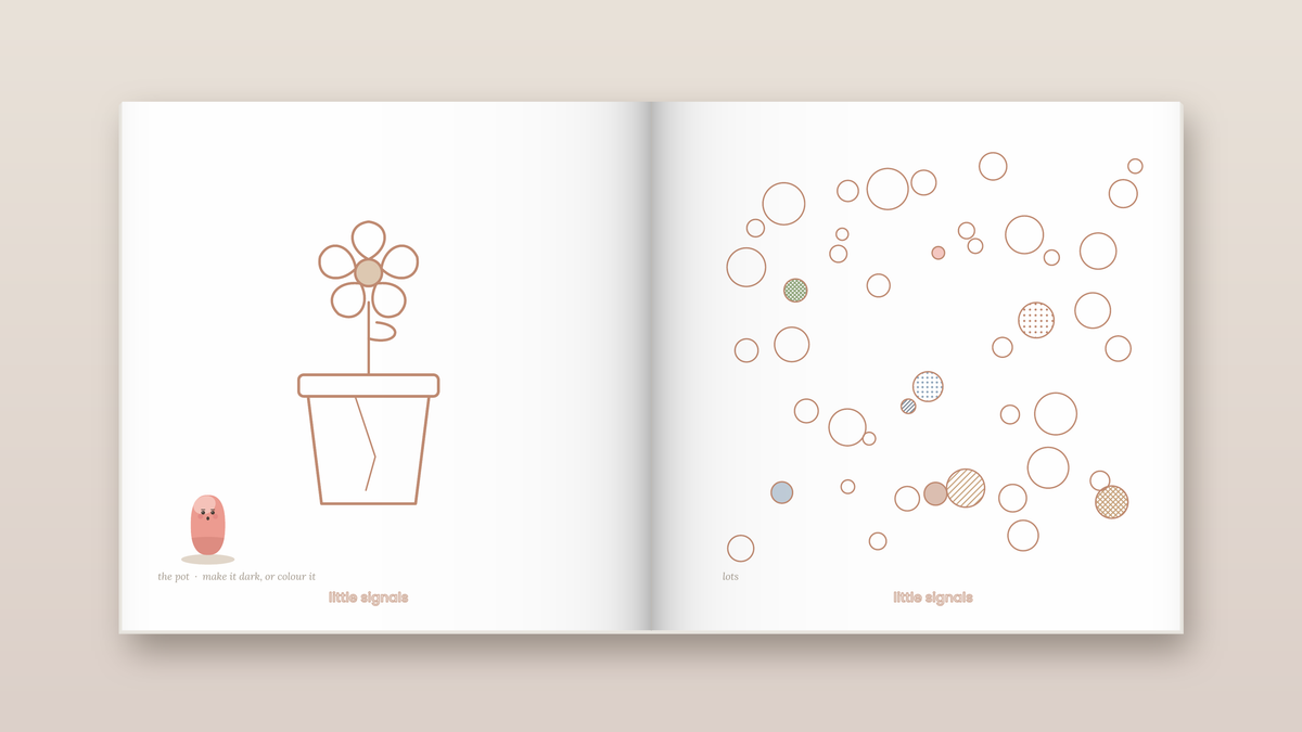 Little Signals: Doodle paperback: inside pages. A Little Signals book for children.