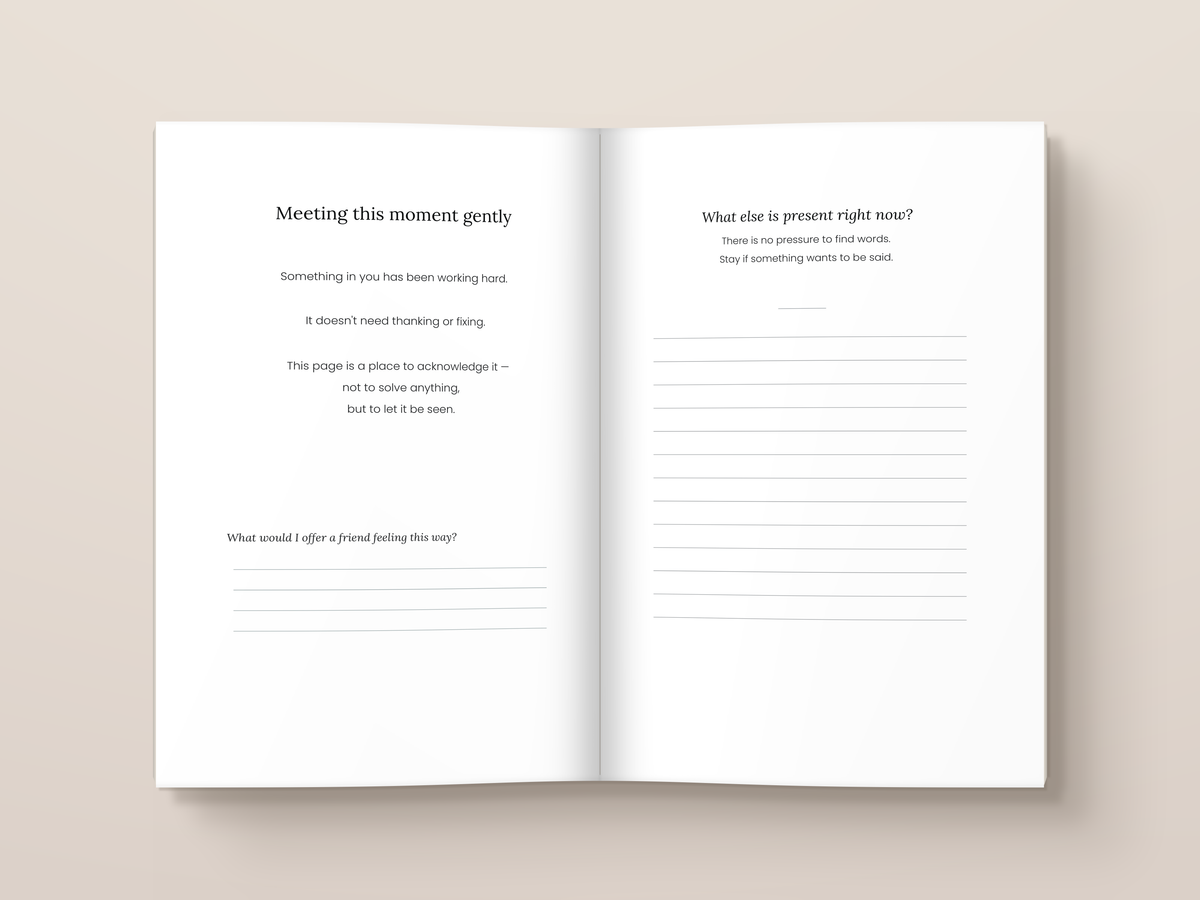The Nervous System Check-In Journal — inside pages. A journal from The Regulated Human Co.