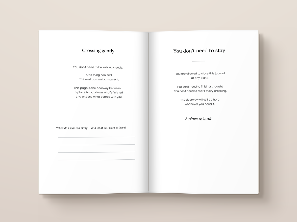 In Between Journal: inside pages. A journal from The Regulated Human Co.