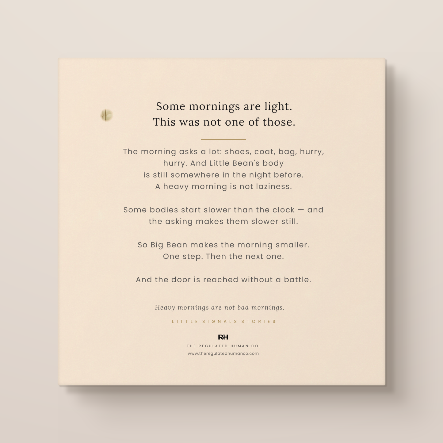 Some Mornings Feel Heavy - A Little Signals Story for Children Who Find Going to School Hard