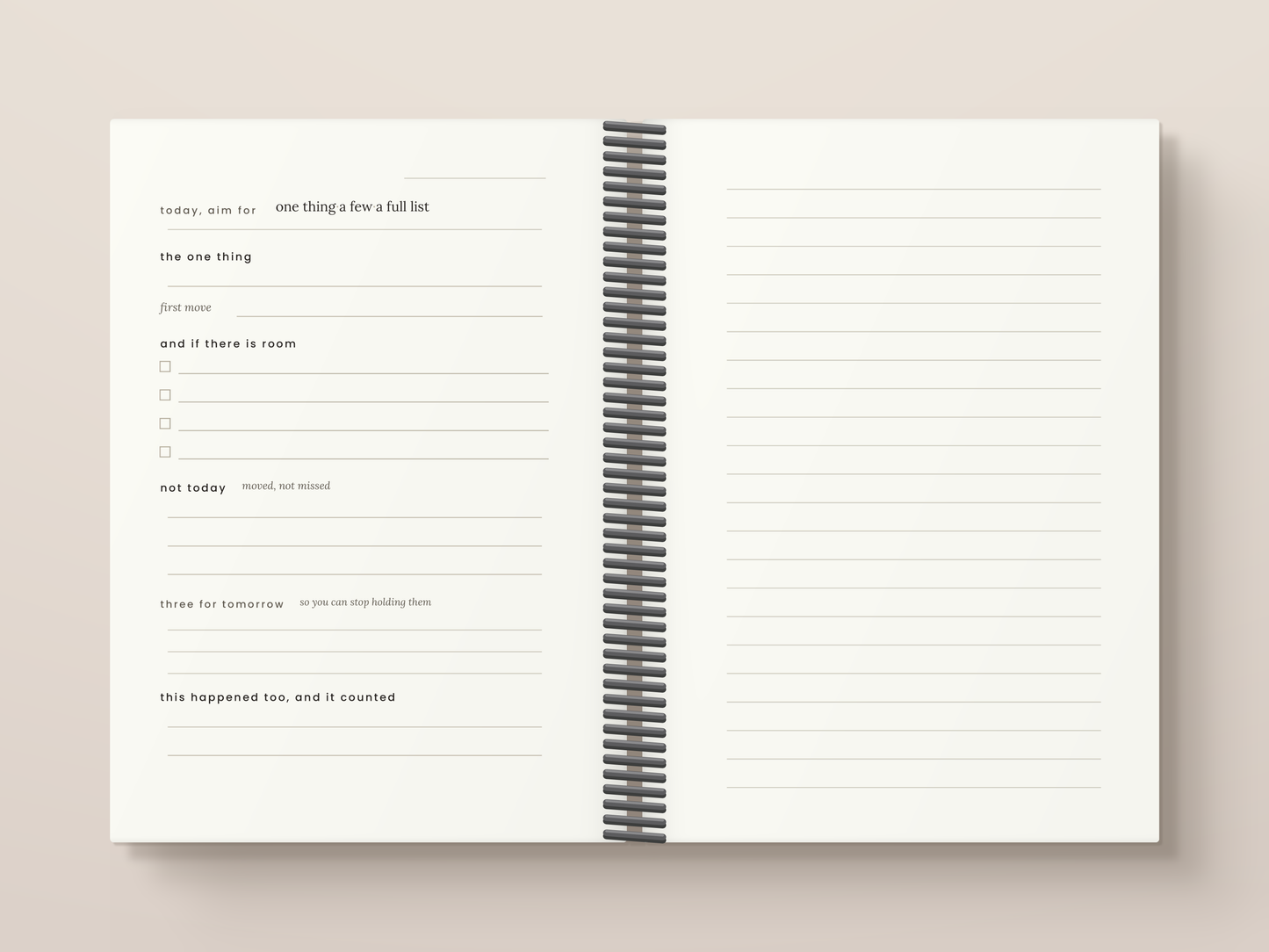 Today Only: A Daily List Book With No Dates, No Streaks and Nothing Carried Over