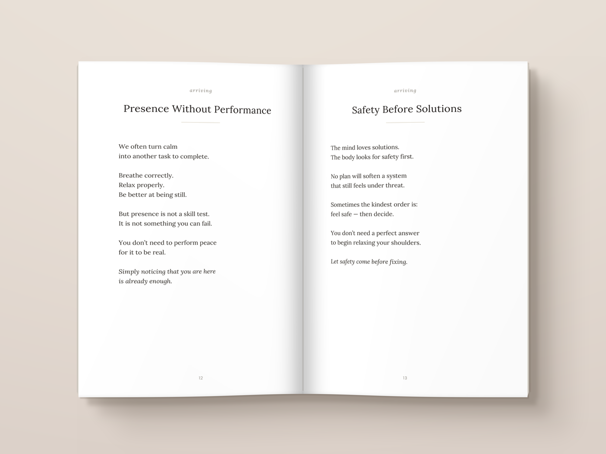 There Is No Rush: inside pages. A book from The Regulated Human Co.