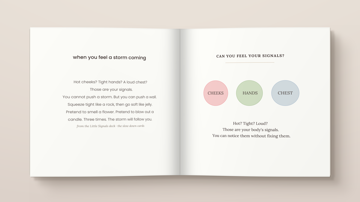The Storm Inside: inside pages. A Little Signals story for children.