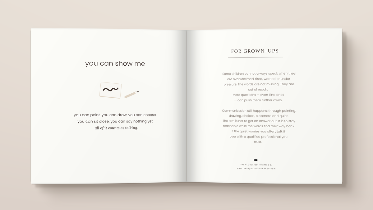 The Words Went Quiet: inside pages. A Little Signals story for children.