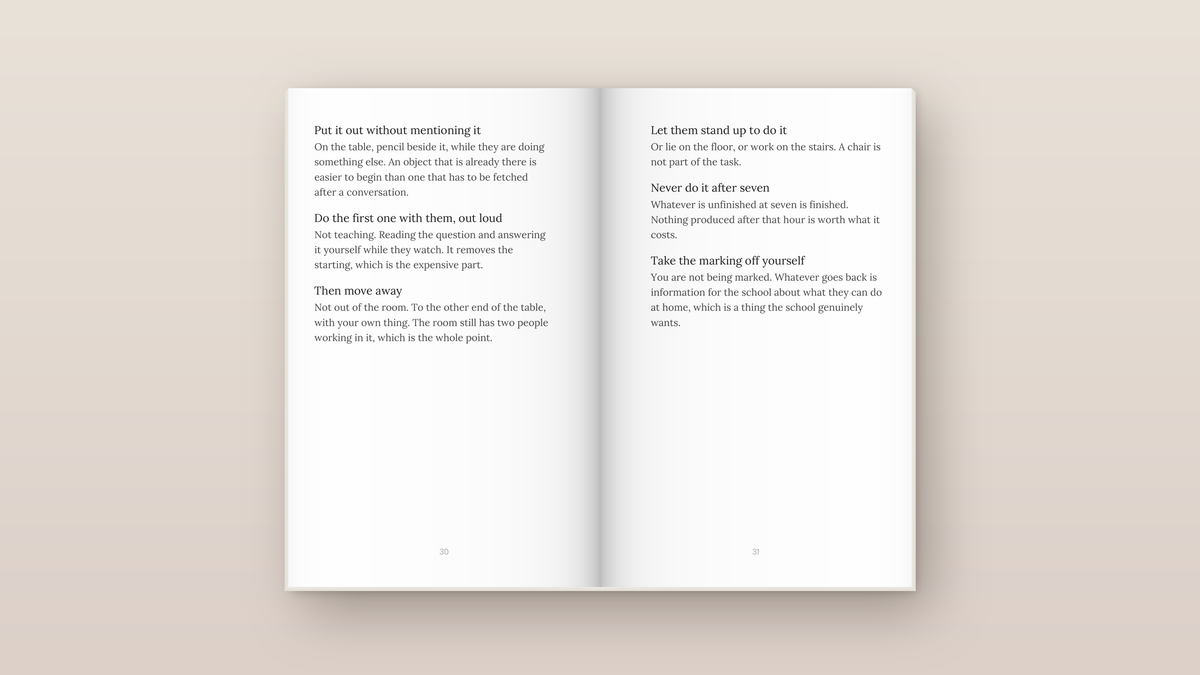The Homework Standoff: inside pages. Everyday Signals, ages 8 to 12.