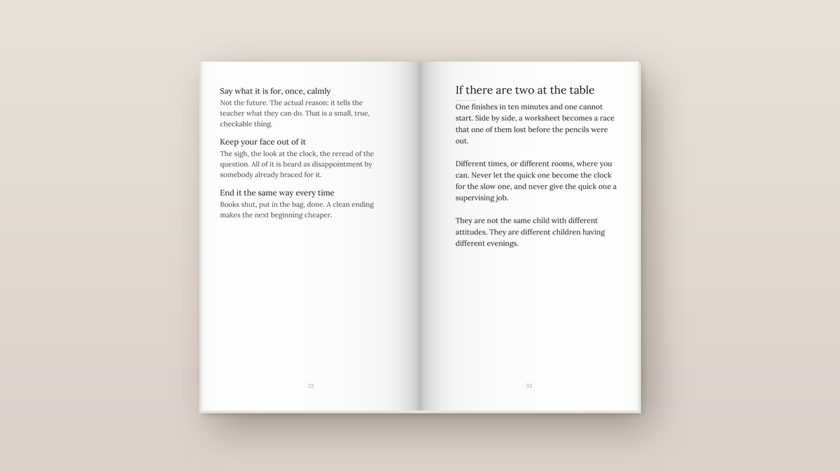 The Homework Standoff: inside pages. Everyday Signals, ages 8 to 12.