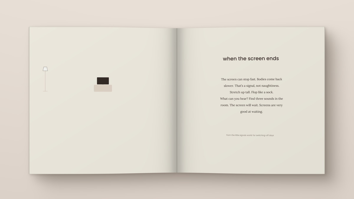 The Last Five Minutes: inside pages. A Little Signals story for children.