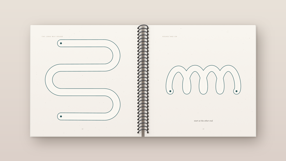Trace spiral-bound edition: inside pages. A finger-tracing book from The Regulated Human Co.