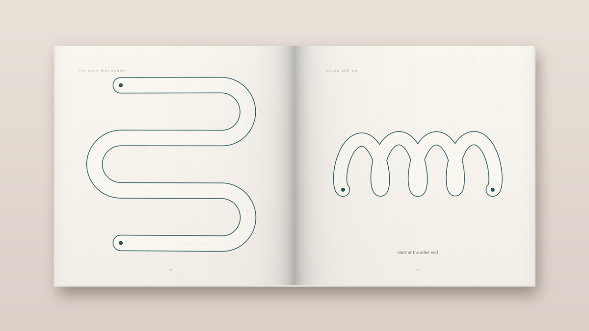 Trace paperback: inside pages. A finger-tracing book from The Regulated Human Co.