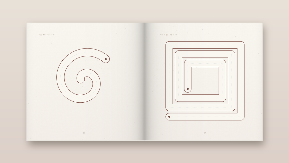 Trace paperback: inside pages. A finger-tracing book from The Regulated Human Co.