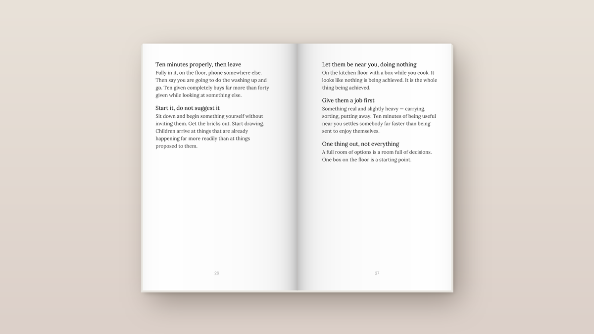 Why Won't They Play On Their Own?: inside pages. Everyday Signals, ages 2 to 8.